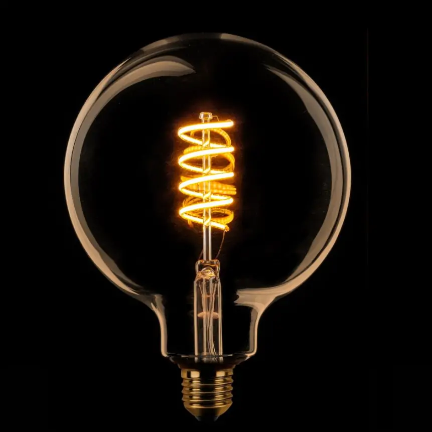 LED Lamp E27 Globe 125mm goud-scene switch 7W-2200K