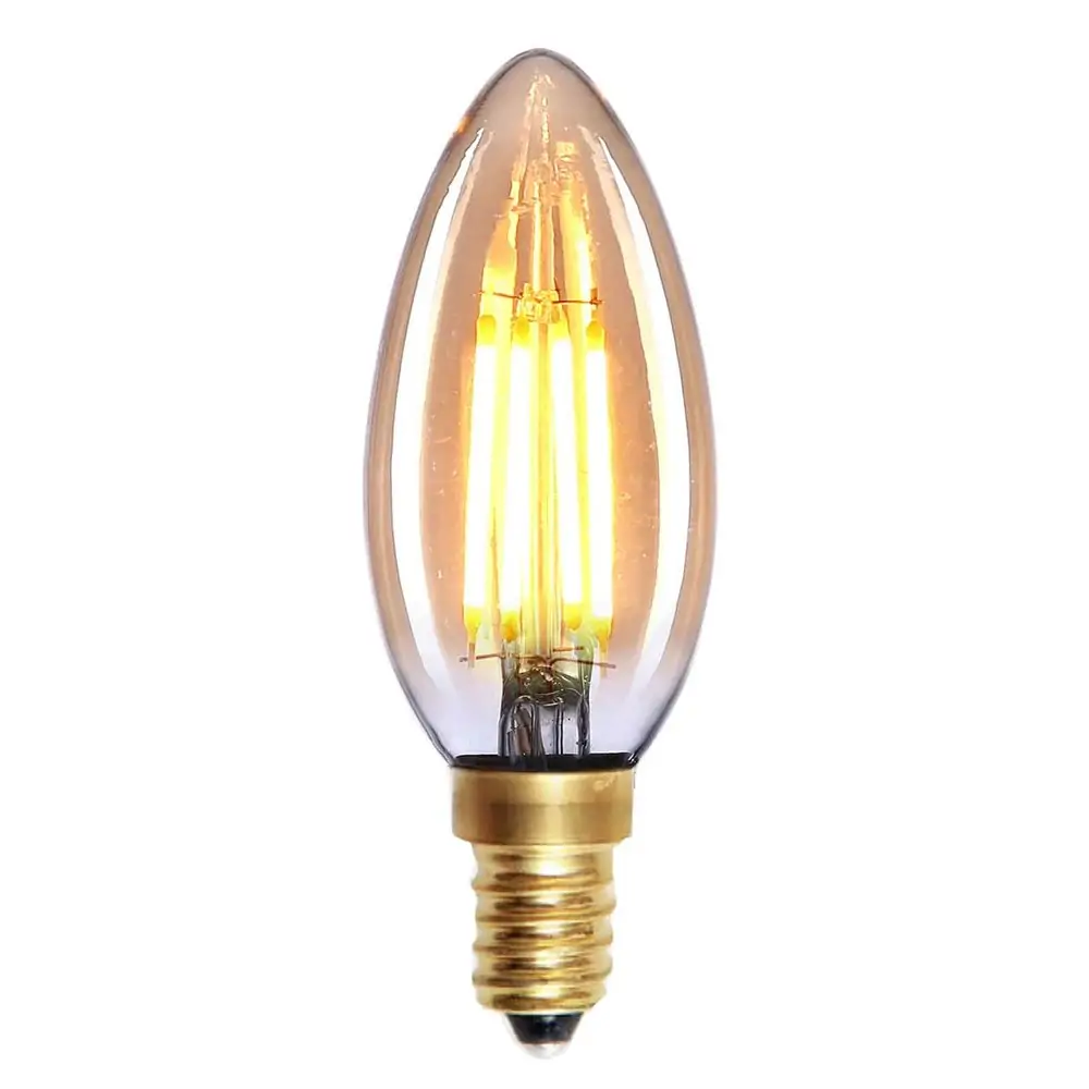 LED Lamp E14 Kaars goud-dimbaar 4W-2200K