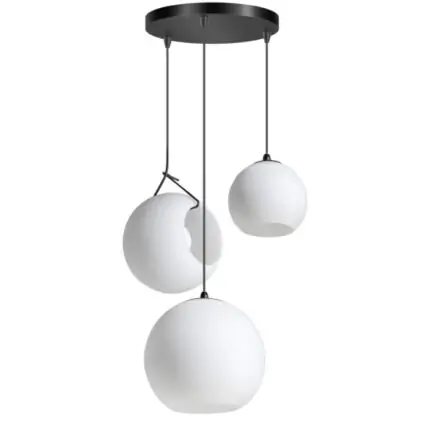 Hanglamp opaal glas Orb 3 lichts detail