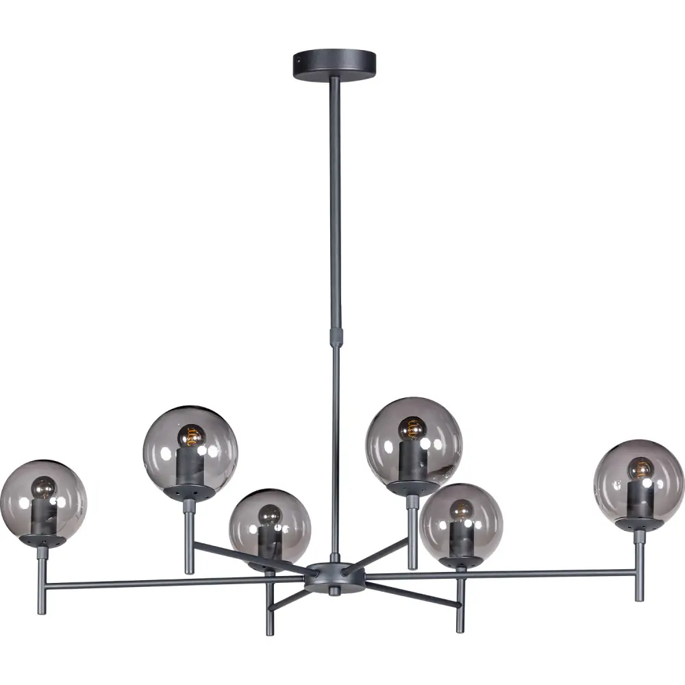 Hanglamp smoke glas Davina 6 lichts up