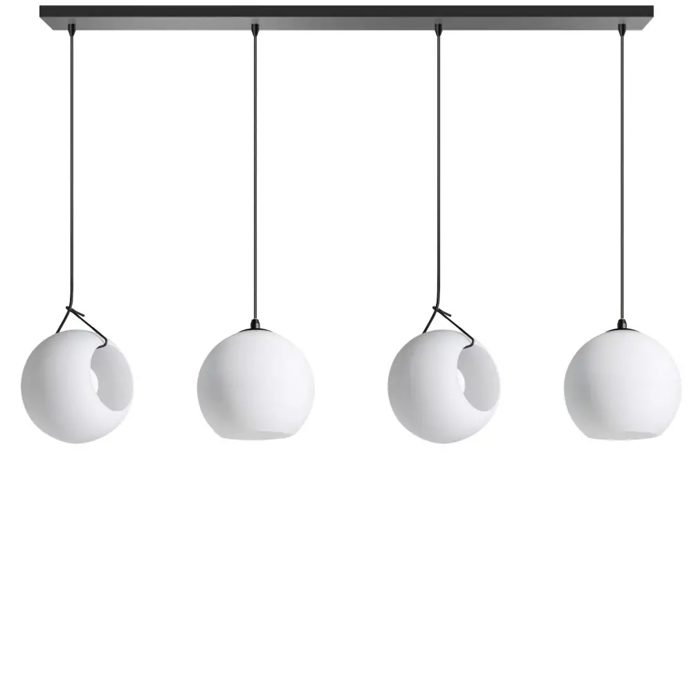 Hanglamp opaal glas Orb 4 lichts bal
