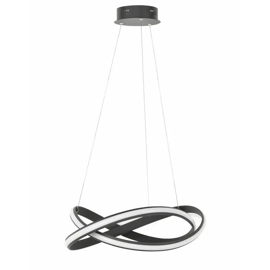 Hanglamp zwart Waves Ø55cm LED Highlight