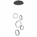 Hanglamp zwart Olympia 5 lichts