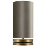 Tafellamp brons Livio Ø20cm+Lampenkap taupe velvet Fendi