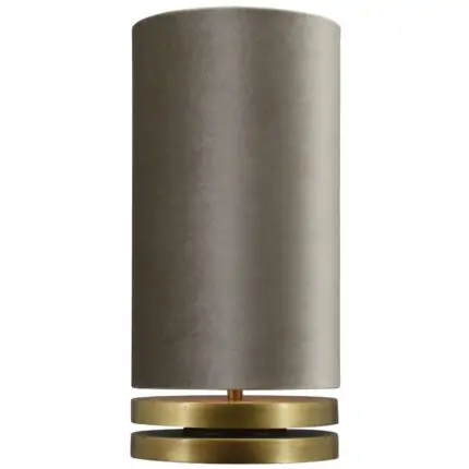 Tafellamp brons Livio Ø20cm+Lampenkap taupe velvet Fendi