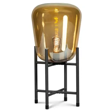 Creëer sfeervol licht met Tafellamp goud glas Benn H65cm