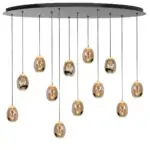 Hanglamp goud Egg ovaal 12 lichts