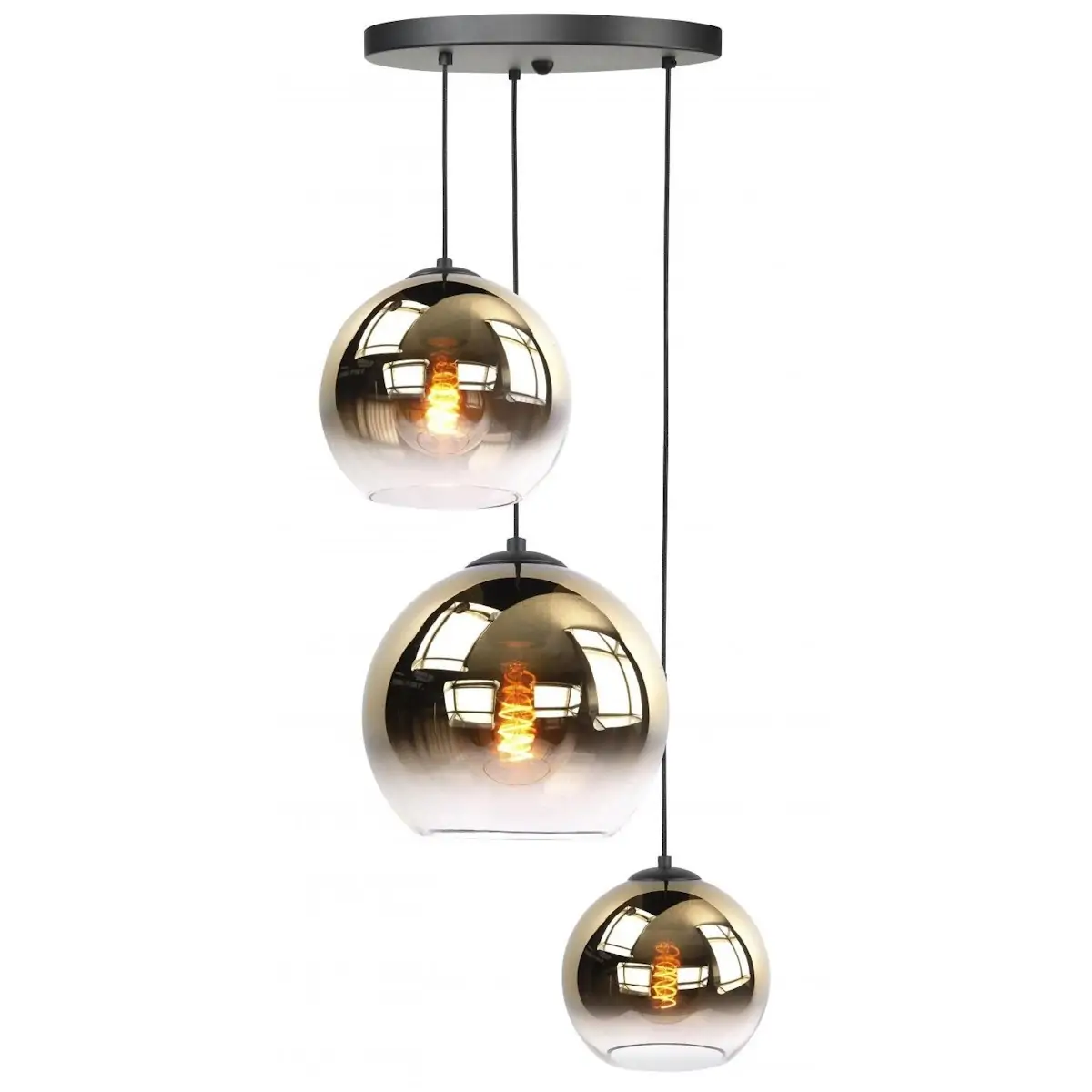 Hanglamp semi goud Fantasy globe 3 lichts