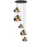 Hanglamp semi goud Fantasy globe 5 lichts