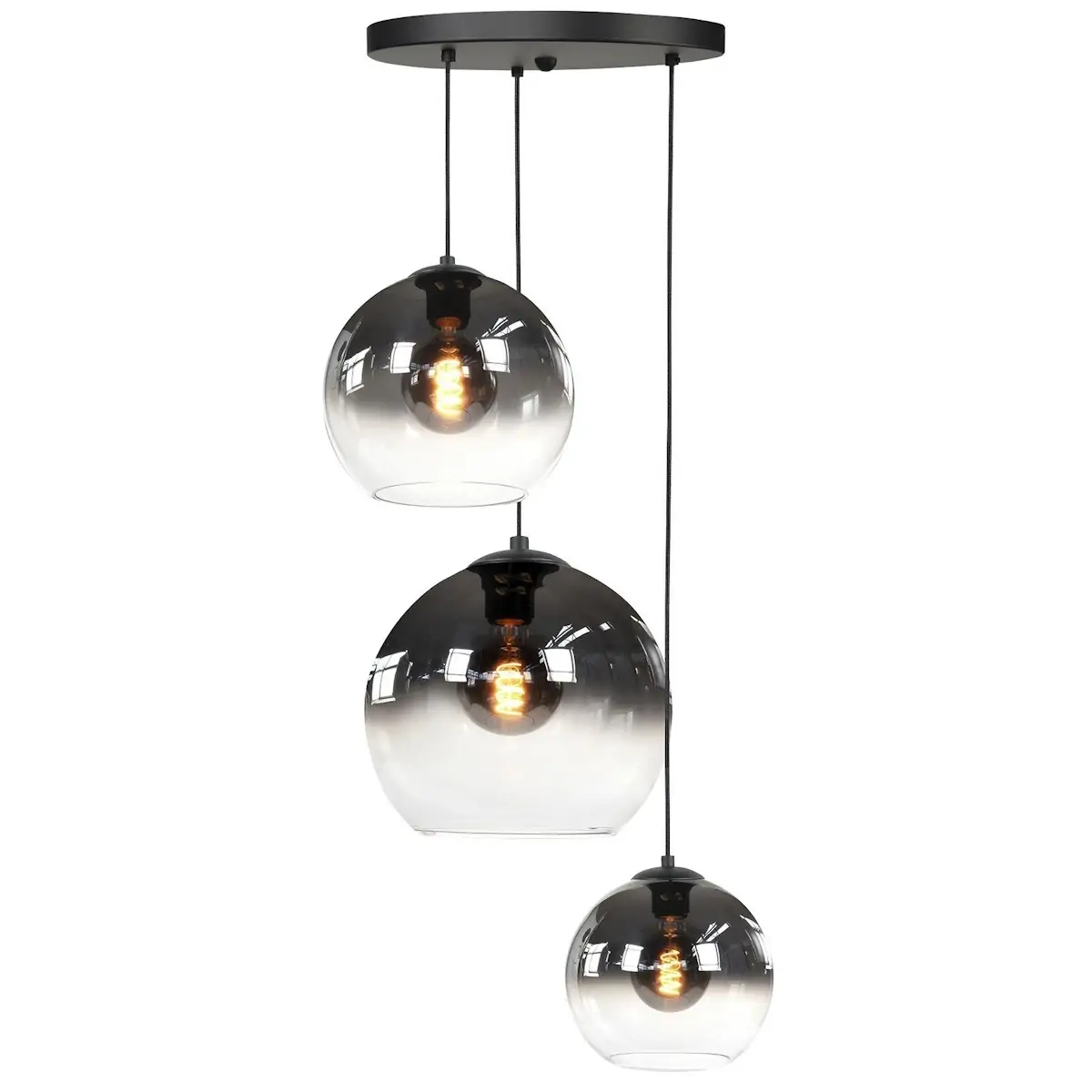 Hanglamp semi smoke Fantasy globe 3 lichts