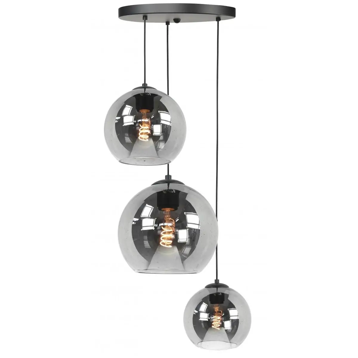 Hanglamp smoke Fantasy globe 3 lichts