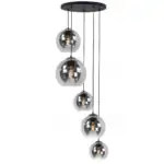 Hanglamp smoke Fantasy globe 5 lichts