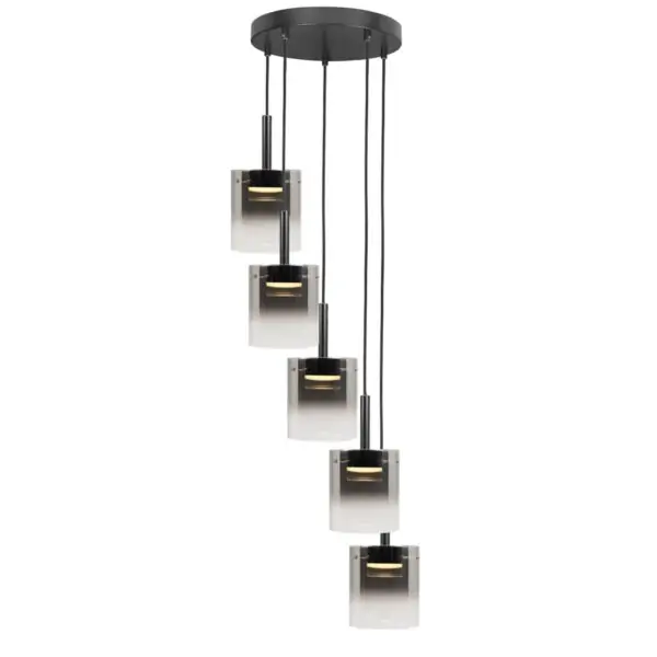 Hanglamp smoke Salerno 5 lichts