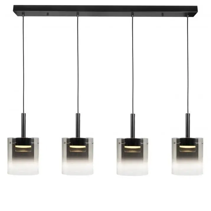 Hanglamp smoke Salerno balk 4 lichts