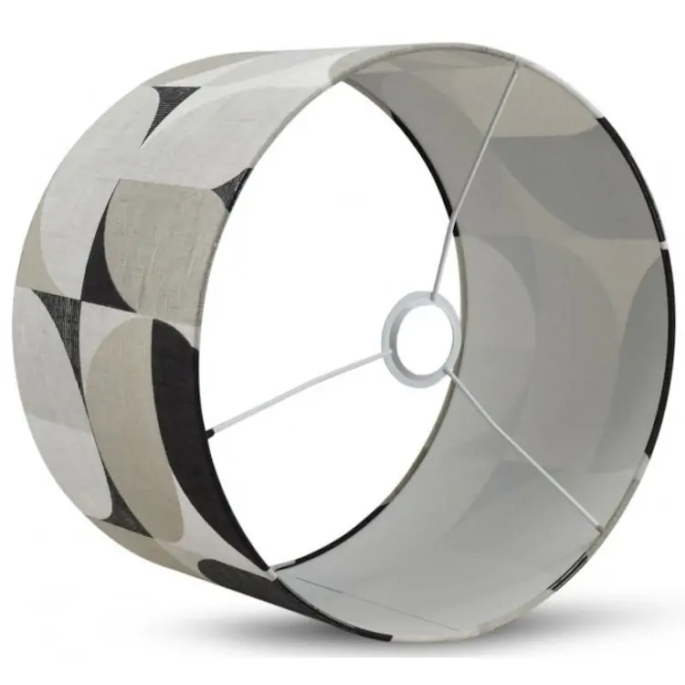 Lampenkap antraciet katoen cilinder Retro detail