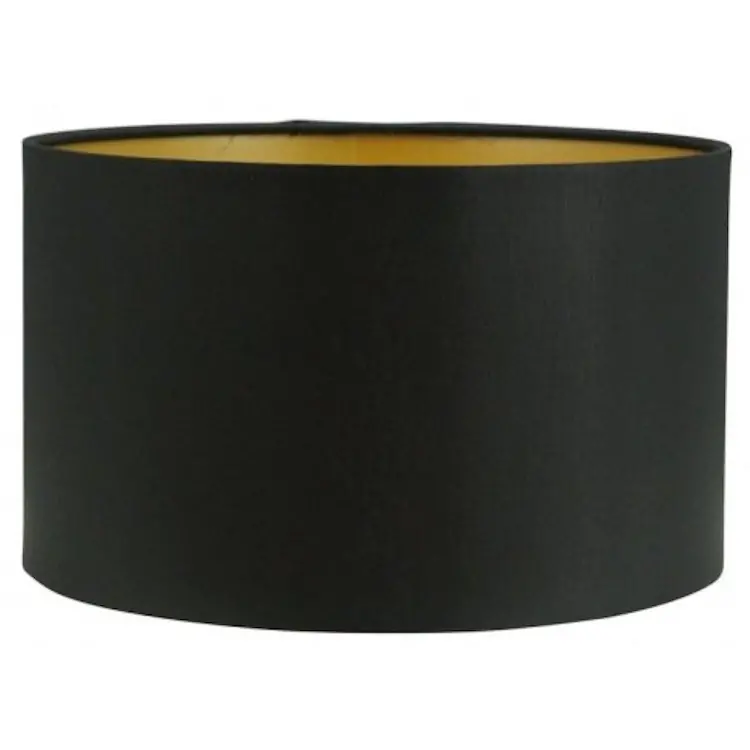 Lampenkap zwart katoen cilinder Chintz 20G