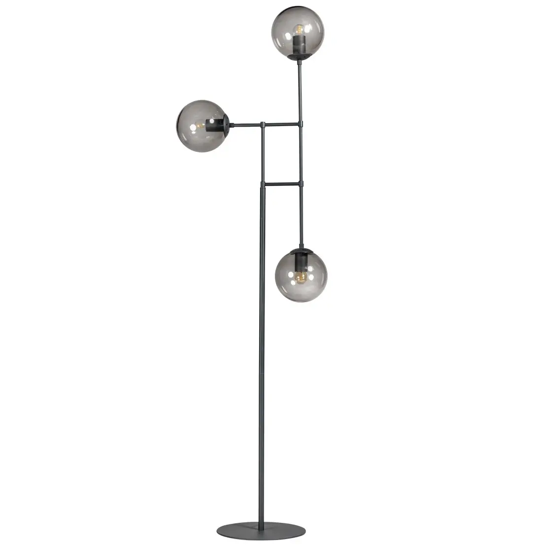 Vloerlamp smoke glas Davina 3 lichts