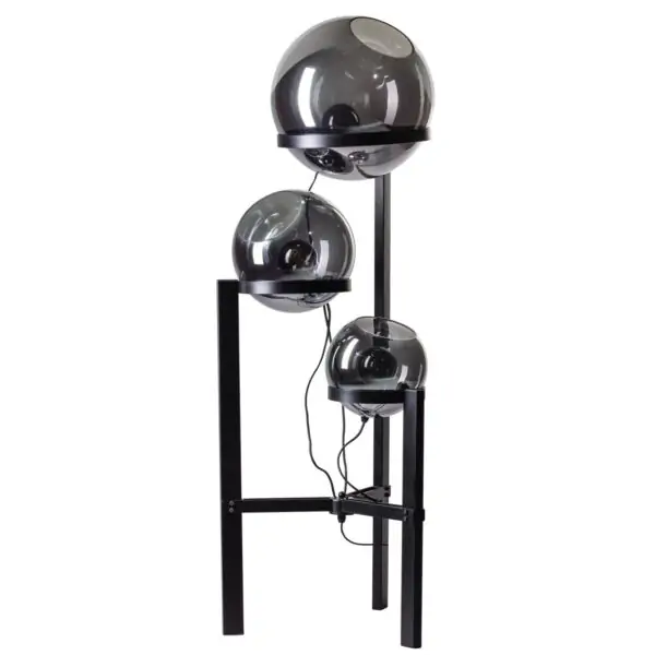 Vloerlamp smoke glas Orb 3 lichts