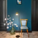 Vloerlamp zwart-mat messing Drop 1 lichts - Afbeelding 2