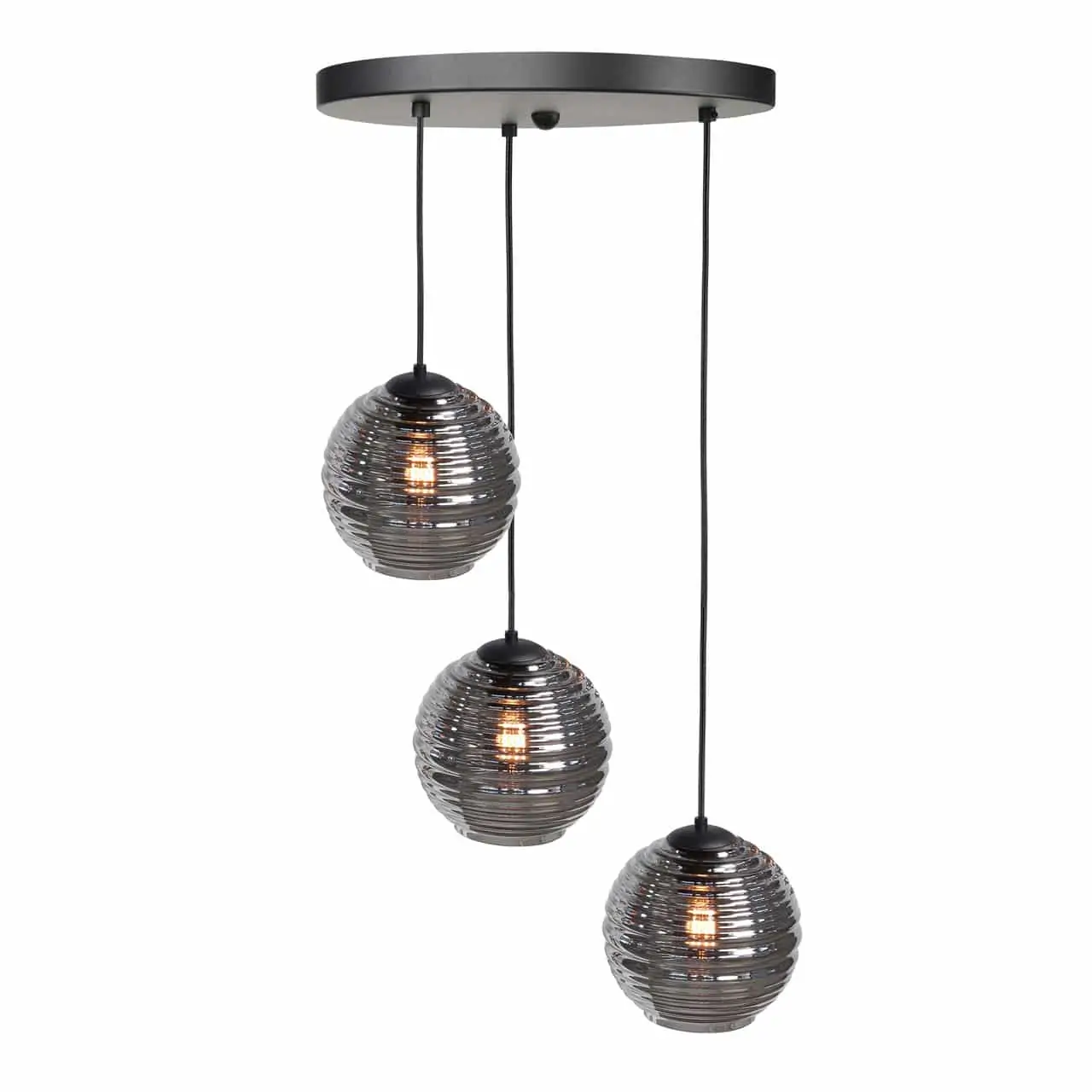Hanglamp smoke Fantasy round 3 lichts