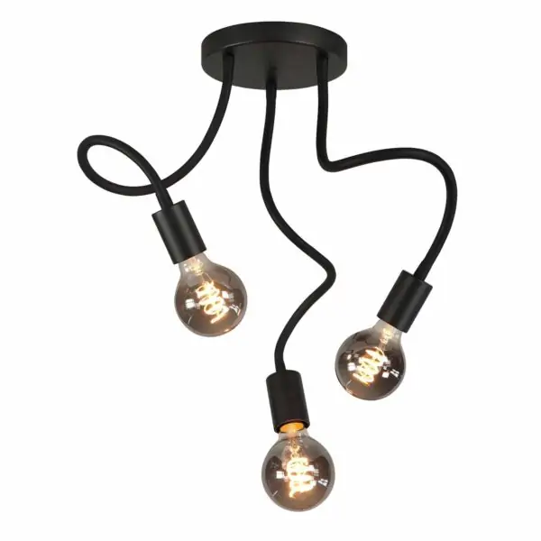 Plafondlamp zwart Flex 3 lichts