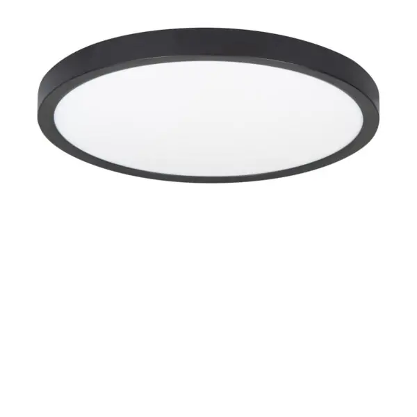 Plafondlamp zwart Piatto ⌀23cm