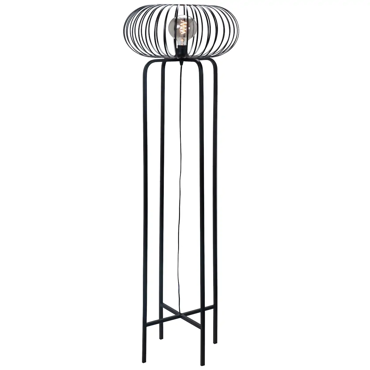 Vloerlamp zwart Bolato H163cm