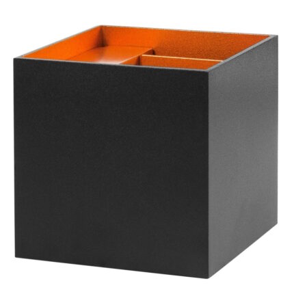 wandlamp zwart-messing Square L10cm