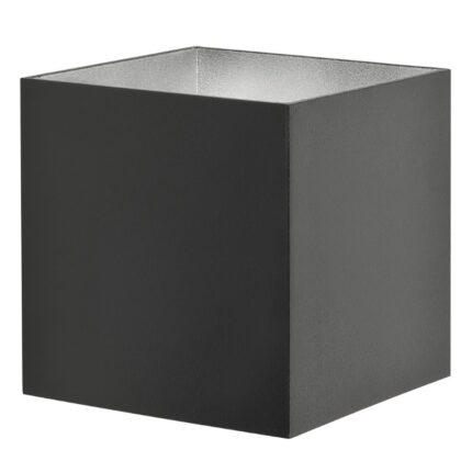 wandlamp zwart-zilver Square L10cm