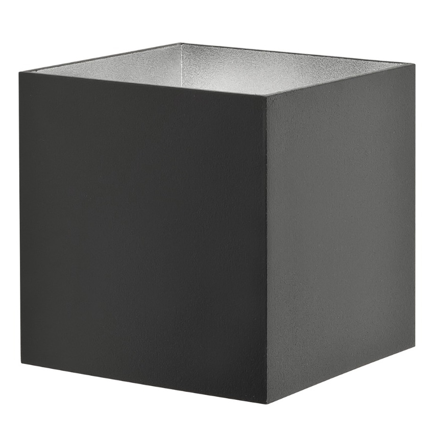 wandlamp zwart-zilver Square L10cm