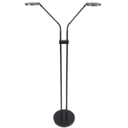 Vloerlamp zwart Palma 2 lichts