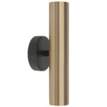 Wandlamp zwart+goud Perugia 2 lichts