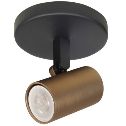 Spot zwart-goud Piccolo 1 lichts