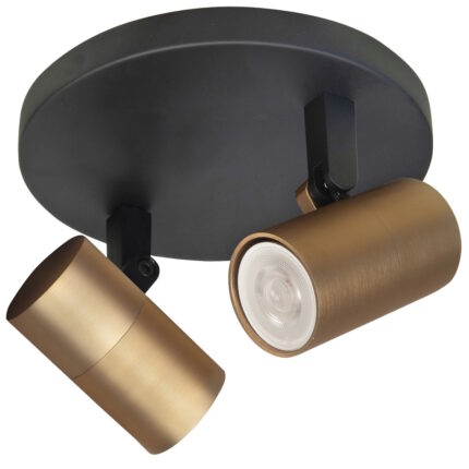 Spot zwart-goud Piccolo 2 lichts