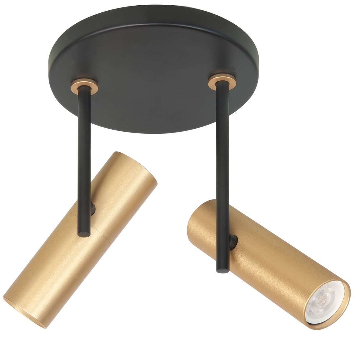 Spot zwart-goud Trend 2 lichts