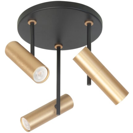 Spot zwart-goud Trend 3 lichts