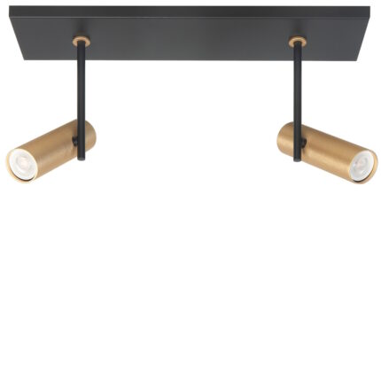 Spot zwart-goud Trend balk 2 lichts