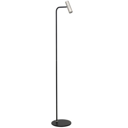 Vloerlamp zwart-nikkel Trend 1 lichts