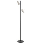Vloerlamp zwart-nikkel Trend 2 lichts