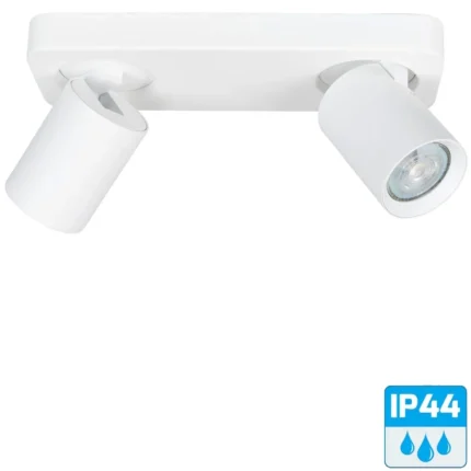Spot wit Oliver balk IP44 2 lichts