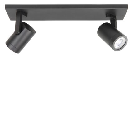 Spot zwart Halo balk 2 lichts