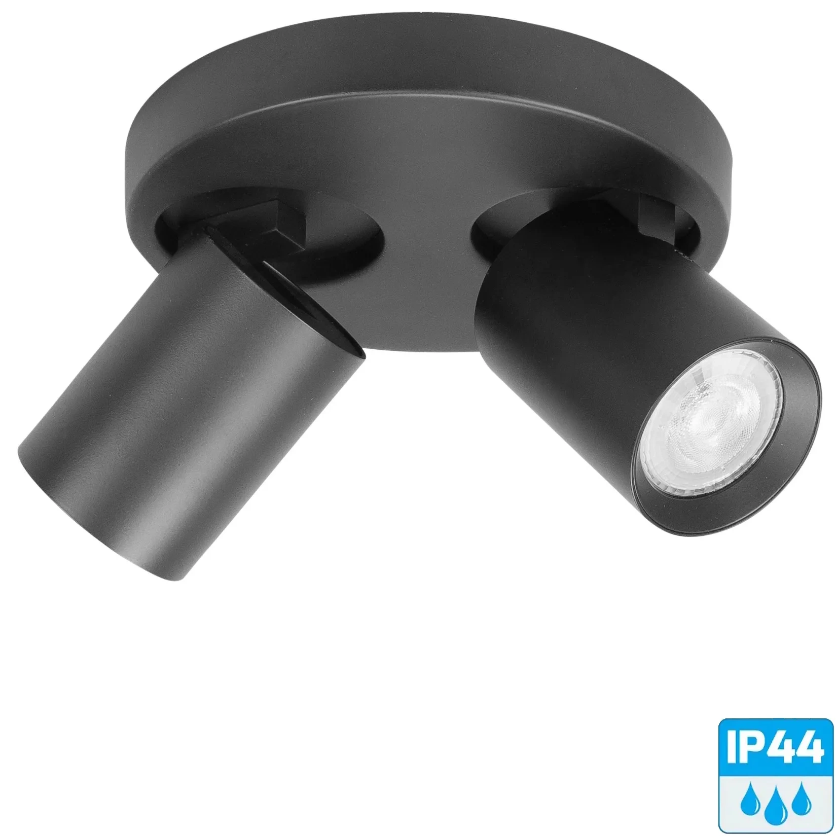 Spot zwart Oliver IP44 2 lichts