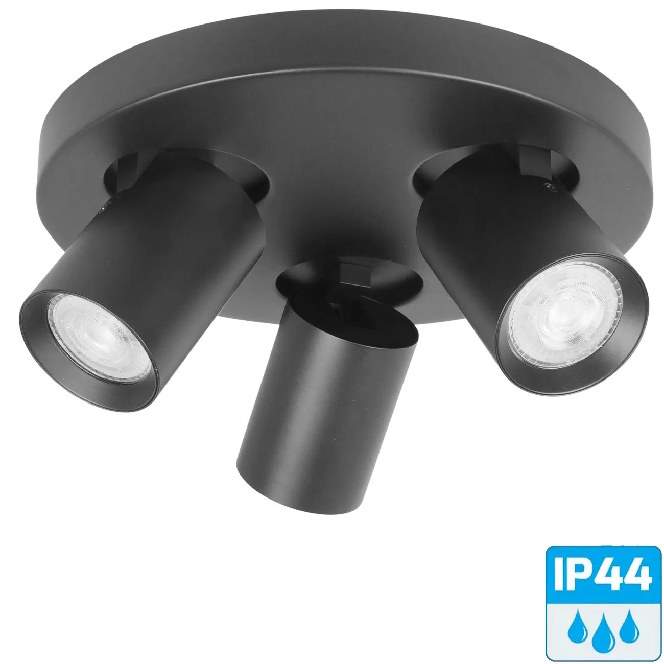 Spot zwart Oliver IP44 3 lichts