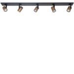 Spot zwart-brons Halo balk 5 lichts
