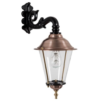 Buitenlamp Schardam zwart-koper H52cm