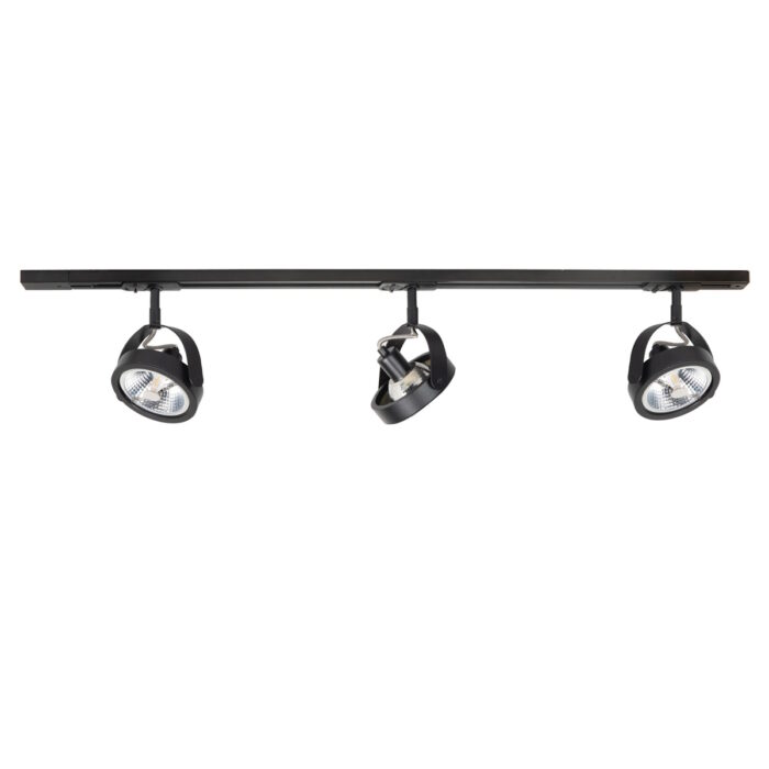 Railsysteem zwart Track S7003 3-lichts