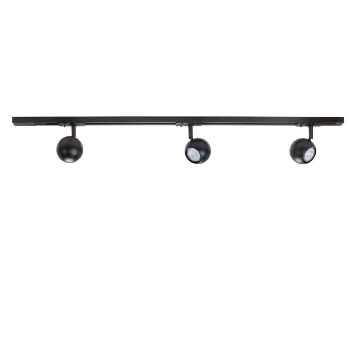 Railsysteem zwart Track S7012 3-lichts