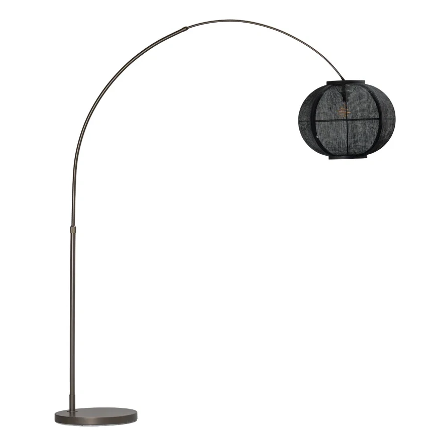 Vloerlamp bruin Meander H210cm + Fabric