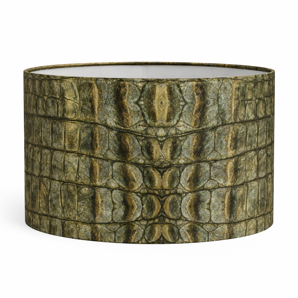 Lampenkap groen dierenprint cilinder Croco 6016
