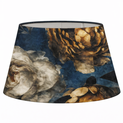 Lampenkap blauw bloemenprint halfhoog Antique rose 5030